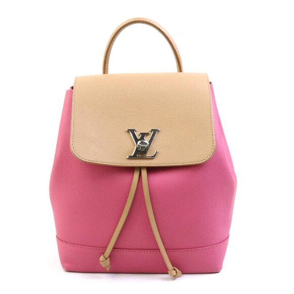 Auth LOUIS VUITTON Lockme Backpack Pink/Beige Leather/Silvertone M42281 - 99943i - Picture 1 of 13